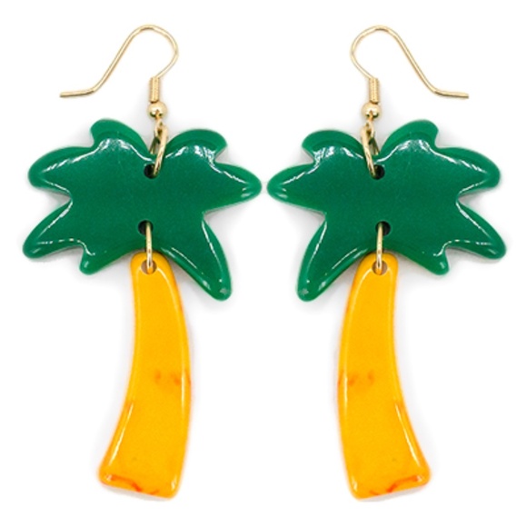 Palm Tree Acrylic Earrings - Picture 1 of 1